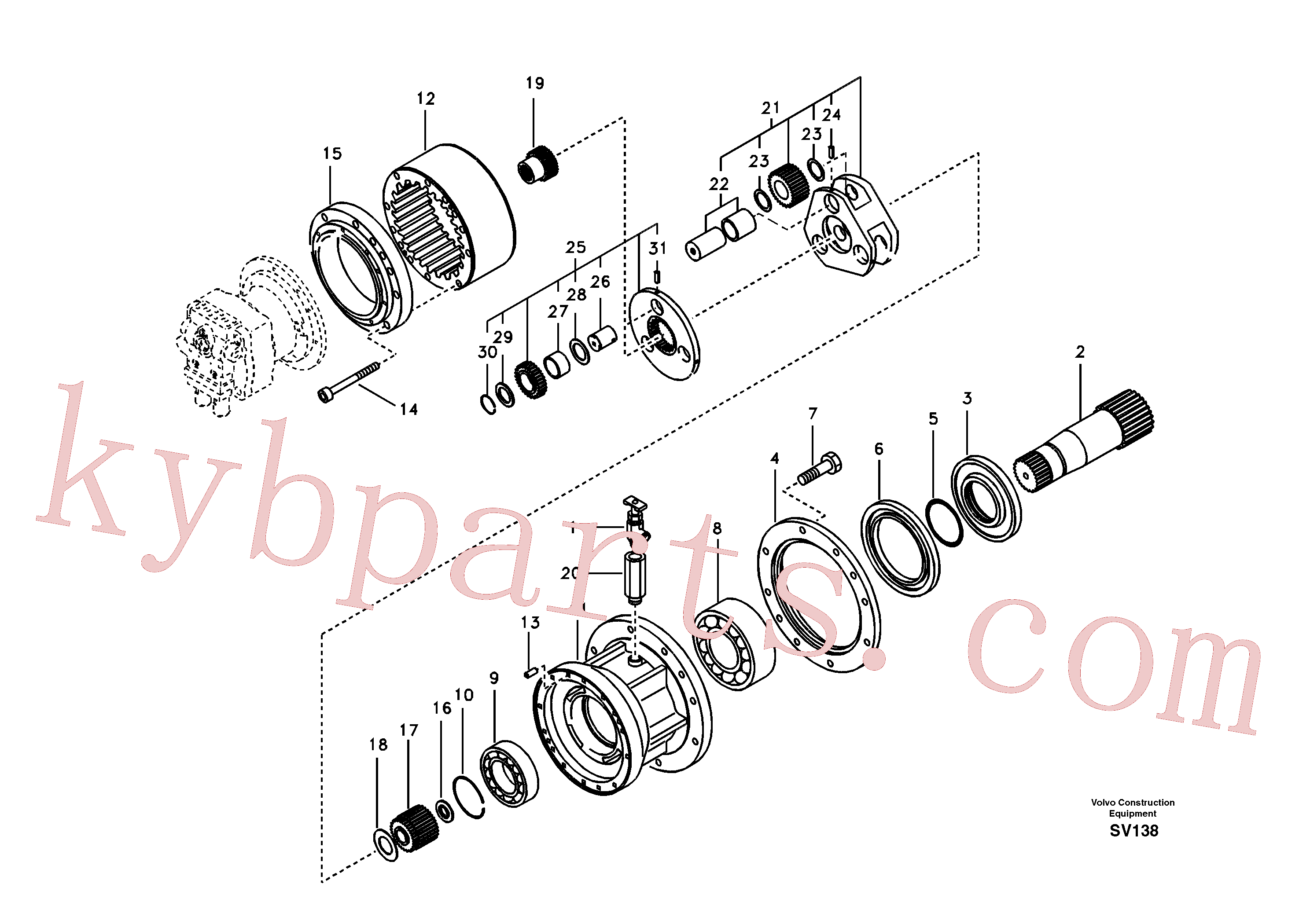 VOE14558674 for Volvo Swing gearbox(SV138 assembly)