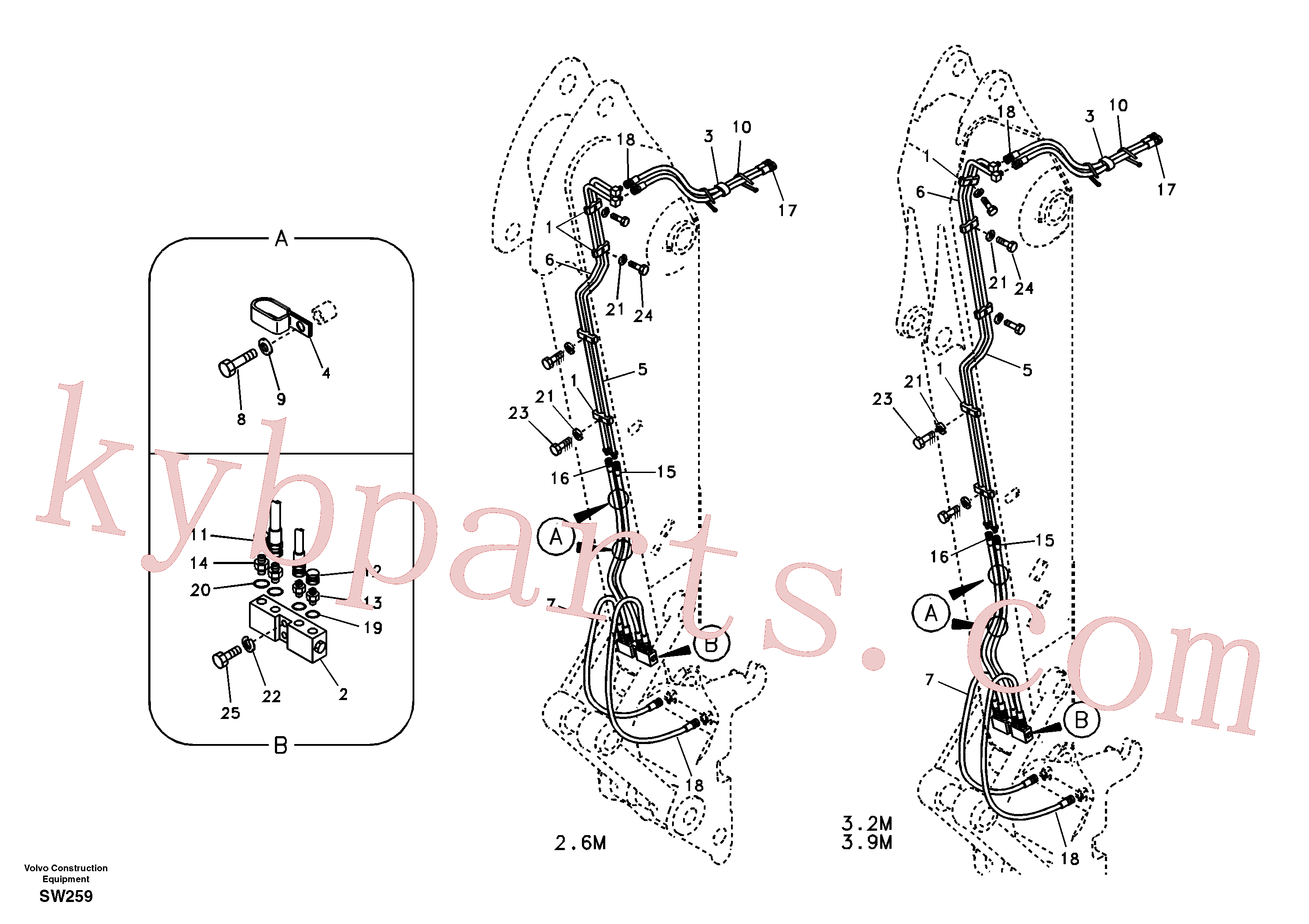 VOE14514489 for Volvo Working hydraulic, quick fit on dipper arm(SW259 assembly)